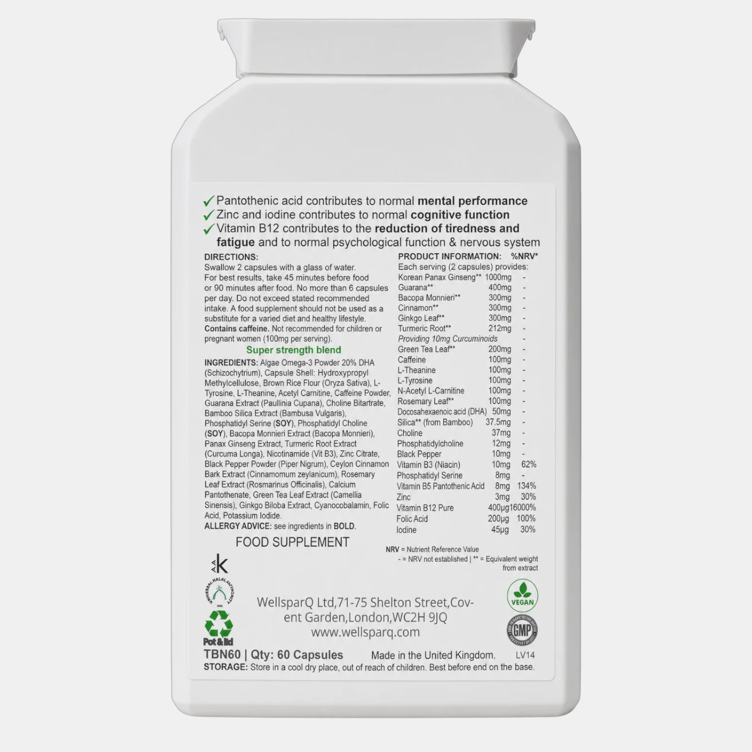 ingredients label