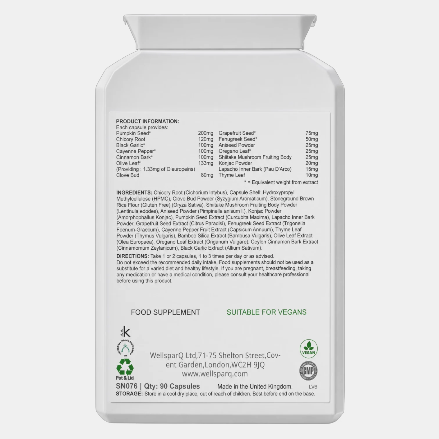 ingredients label