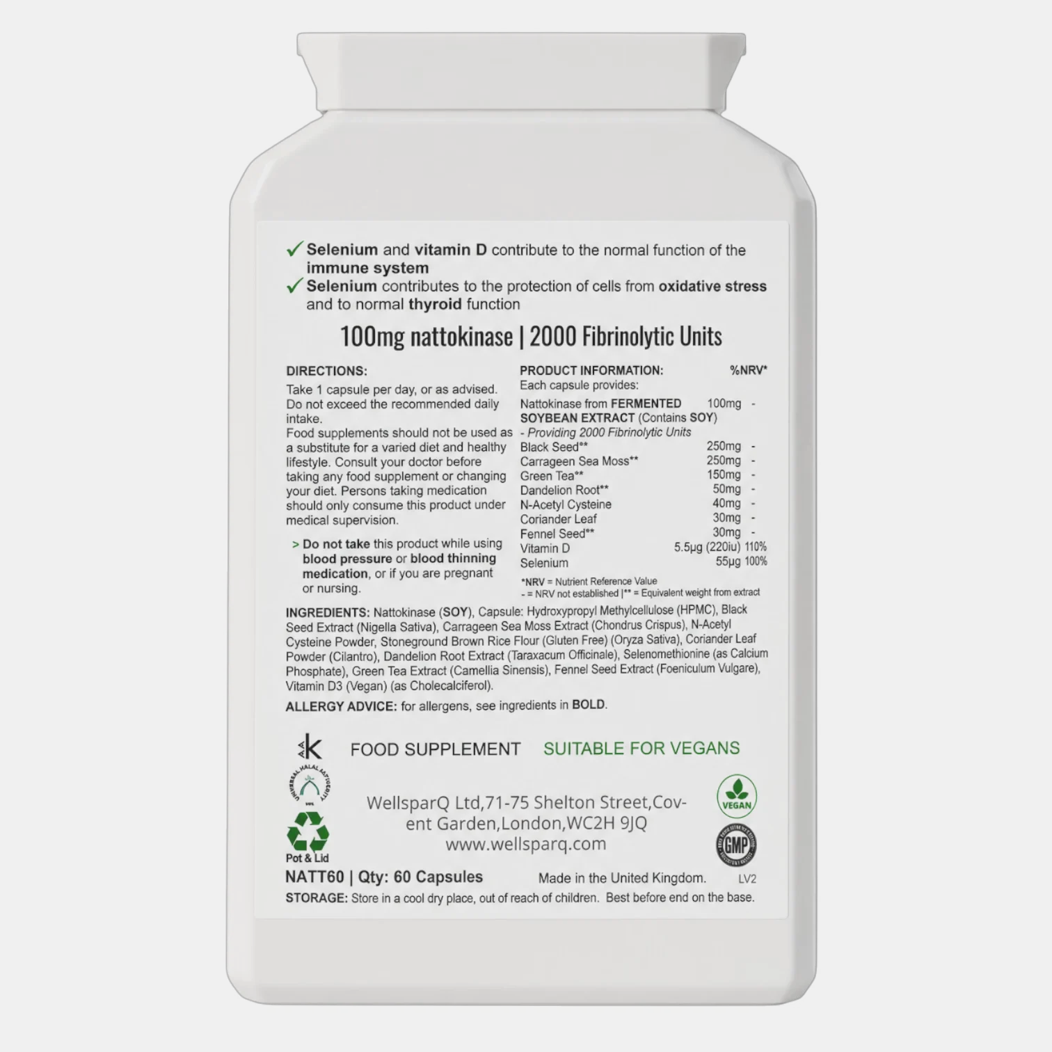 ingredients label