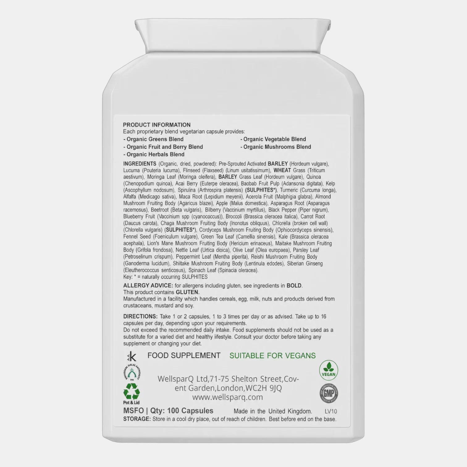 ingredients label