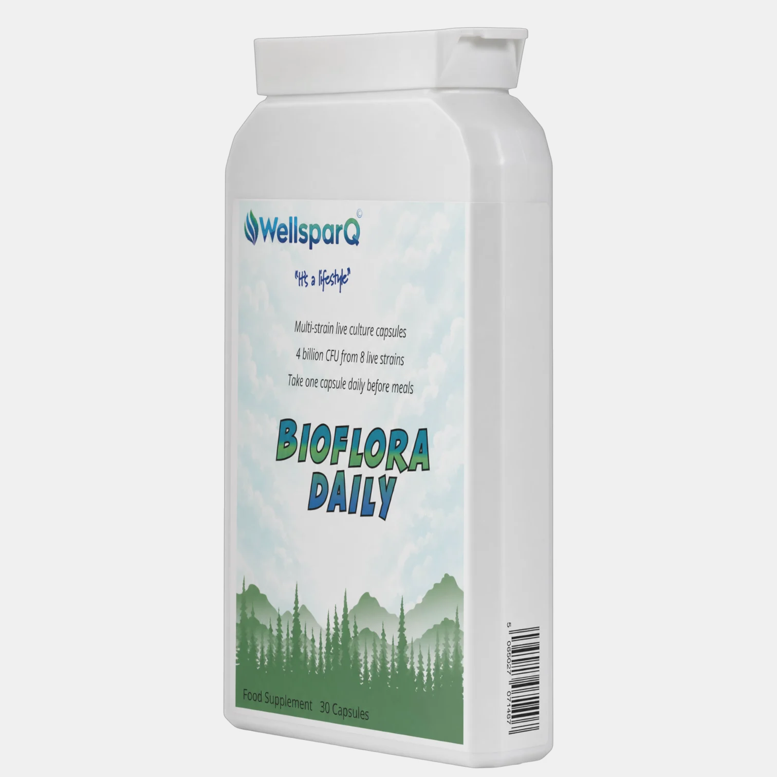 WellsparQ BioFlora Daily supplement bottle