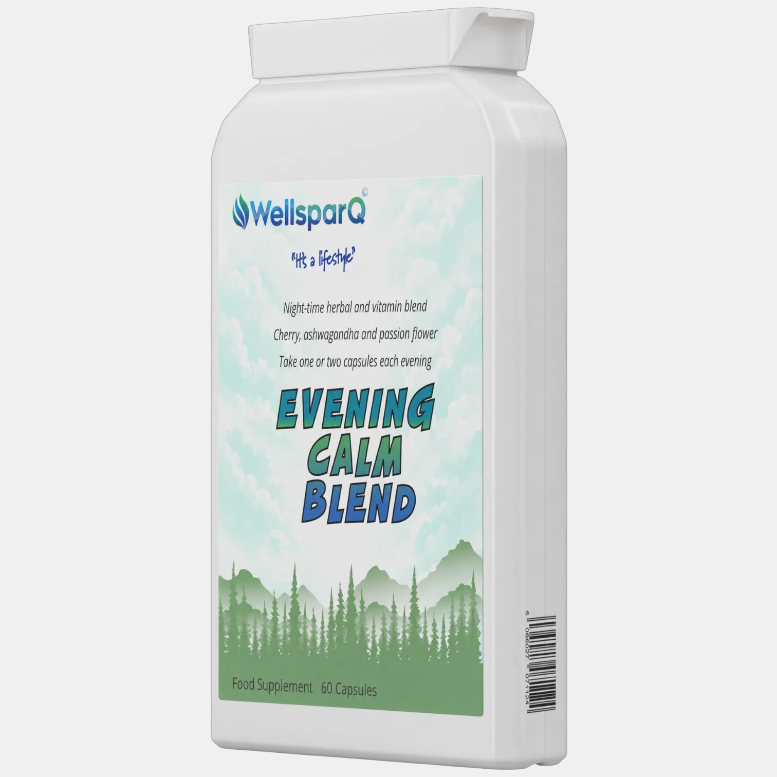 WellsparQ EveningCalm Blend supplement bottle